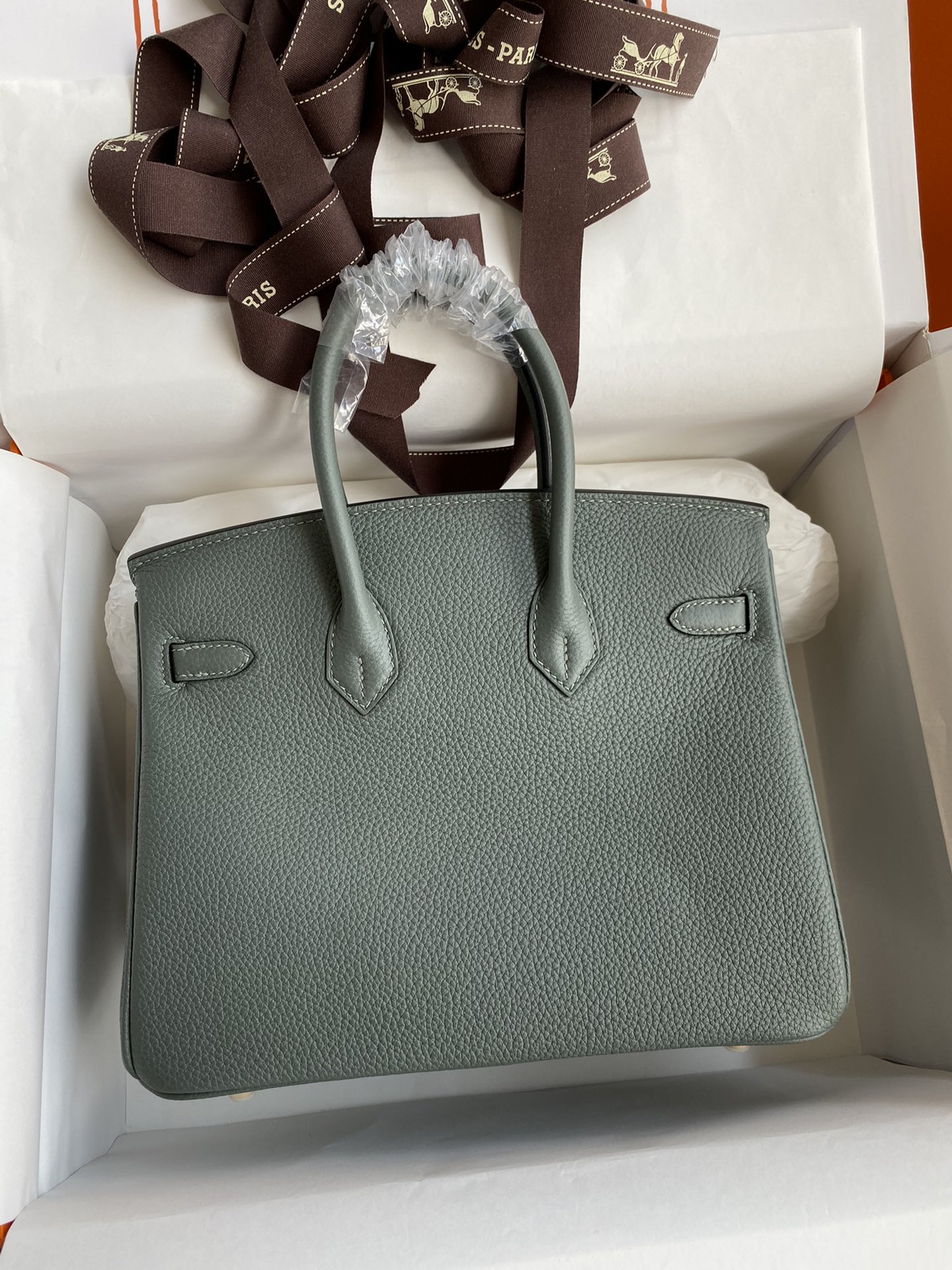 Hermes Birkin 25CM Togo Leather Handbag Vert Rousseau